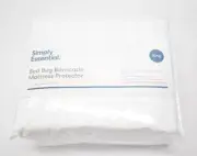 Simply Essential Bed Bug Barricade Mattress Protector King Size White 78" x 80"