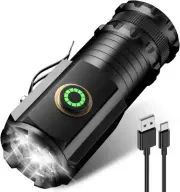 Aicdas Rechargeable Led Mini Torch,3000 High Lumens Pocket-Sized Flashlight w...