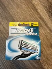 Gillette Mach 3 Turbo Aloe + Vitamin E 5 Pack Brand New