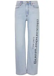 Alexander Wang Logo Cut-out Straight-leg Jeans - Light Blue - 30 (W30 / UK12 / M) 30 (W30 / UK12 / M)