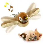 KreizyGo Cat Toys Flapping Wings Sparrow No Flying Chirping Bird Interactive ...