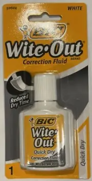 NEW BIC White Out Quick Dry Foam Brush Correction Fluid 0.70 Ounces (D)