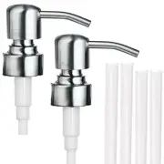 Stainless Steel Soap Dispenser Replacement Pump for Soap Lotion Cleanser, 2 Pack