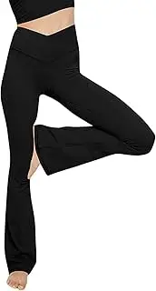 [Generic] Women's Flare Yoga Pants High Waisted Wide Leg Lightweight Yoga Leggings Stretch Casual Workout Gym Bootcut Leggings