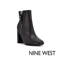 在飛比找PChome24h購物優惠-NINE WEST TAKES 9x9粗跟高跟踝靴-黑色