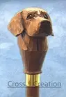 Wooden Walking Stick Cane Labrador Retriever Dog Head Carved Handle Best Gift