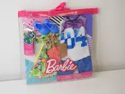 BARBIE DOLL FASHION 2 PACK FOR BARBIE & KEN BEACH THEME SET WITH SHOES FOR KEN