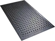 YOSHIKO Anti Fatigue Rubber Floor Mats Restaurant Kitchen Rubber Drainage Mat Out Door Mats Durable Non-Slip Bar Floor Mat Utility Mat Indoor Outdoor Wet Area Use 24" x 36" Black