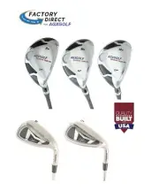 AGX MENS SENIOR FLEX GRAPHITE 7, 8 & 9 HYBRIDS + WIDE SOLE PW & SW ALL LENGTHS