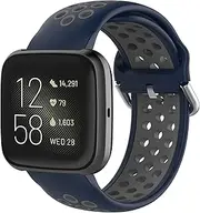 [Geageaus] Rainbow Sport Watch Bands Compatible with Fitbit Versa/Versa 2/Versa Lite/ Versa Special Edition, Colorful Soft Silicone Waterproof Wristband Replacement Breathable Straps for Fitbit Versa/Versa 2 Women Men