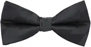 [Generic] Men's Pre-Tied Solid Color Tonal Stripe Clip-On Bow Tie