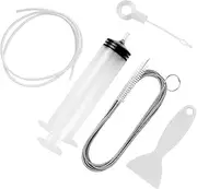 5 Pcs Fridge Dredger Set, Fridge Drain Hole Cleaning Tool, Refrigerator Drain Hole Blockage Remover Kits, Reusable Refrigerator Drain Dredging Tool Kit for All Refrigerator Cleaning (White)