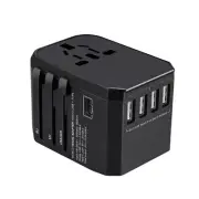 Universal Travel Adapter Travel Plug,4 USB Ports Type-C Fast Charge UK US EU AUS