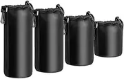 domoi 4PCS Camera Case Lens Pouch Set Lens Case Small Medium Large and Extra Large for DSLR Camera Lens Bag Pouch Shockproof, 465415