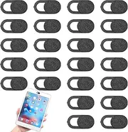 Giantree 24 Pcs Laptop Camera Cover Slide, Ultra-Thin Laptop/Cell Phone/Tablet Camera Privacy Cover Slide for Protect Privacy and Security, Black PC Accessories Cameras Blocker Slider