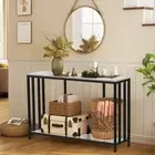 2 Tier Entryway Table Console Sofa Table Nature Beauty Stone Marble Console Desk