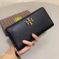 在飛比找Yahoo!奇摩拍賣優惠-雅格精品代購 TORY BURCH 黑色簡約時尚 牛皮拉鍊長