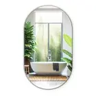 Oval Shape Wall Mirror Bathroom Hallway Hanging Mirror Boho Loft Style 52x90 cm