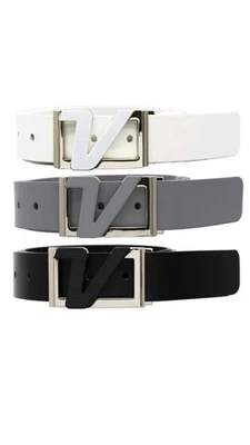 Volvik 100% Genuine Italian Solid Leather Belt, 42" Max (White Black Grey)!!!!