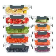 10 Pack Glass Food Storage Containers, Meal Prep Containers with Lids, Airtight
