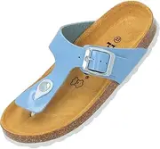 [Palado] Kos Lack Children's Mules - Girls' Sandals with Adjustable Straps - Made of Finest Suede - Slippers with Natural Cork Footbed