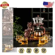 Borosilicate Glass Teapot Set with 6 Cups & Stainless Steel Infuser - Gift Ready
