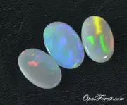 Three Pieces Solid Crystal Opal for Opal Jewellery Set Oval Precious Australian