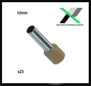 Cable Ferrules 10mm2 x 25 pack, Bootlace, Pin Crimps, Wire Sleeves