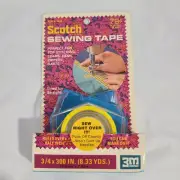Vintage 3M Scotch Sewing Tape Dispenser Colorful 70's Old Stock Graphics Retro