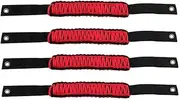 LALOCAPEYO 4 PCS Ford Bronco Grab Handles, 4 Pack Automotive Paracord Roll Bar Grab Handles for 2021 2022 2023 2024 2/4 Door Bronco Handles (Red)