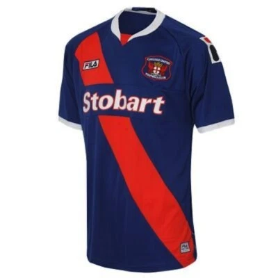CARLISLE UNITED 2012/13 HOME (L) BLUE RED FILA SHORT SLEEVE SOCCER SHIRT JERSEY.
