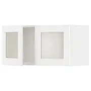 METOD wall cabinet with 2 glass doors, white Enköping/white wood effect, 80x37x40 cm