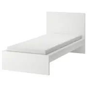 MALM bed frame with mattress, white/Åbygda firm, Single