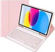 ZOMUN Keyboard Case Cover for iPad 10th Generation | iPad (A16) 11th Generation, Wireless Bluetooth Keyboard & Faux Leather Folio Cover with Pen Slot