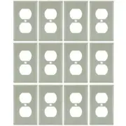 12 Pack Sunlite E211/I 1 Gang Duplex Receptacle Plate, Ivory