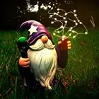 Resin Gnome Statue Outdoor Decor Waterproof Firework Solar LED Firework Gnome