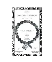 NEW JILZARA Clay Beads CHARM REMEMBRANCE MESSAGE BOX BLACK WHITE Bracelet
