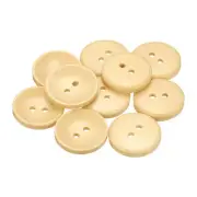 10pcs Wooden Sewing Button 23mm 2 Holes Round Craft Buttons, Natural Wood