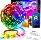 Daybetter Led Strip Lights 50ft Smart Light Strips with App Control Remote, 5050
