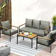 Livsip Outdoor Lounge Setting Patio Furniture Bistro Set Garden Table and Chairs 4 Piece Dining Set