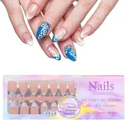 Fake Nails | French Fake Nails Kit for Women - Detachable False Nails Traceless Glue Nails, Nail Extension Set for Women Girls