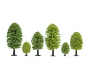 NOCH N, Z Scale Deciduous Trees (10pcs, 3.5 - 5cm)