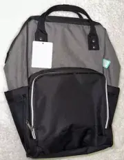 AFBP Sydney Eclipse Breast Pump Backpack Diaper Bag Grey & Black Insulated NEW