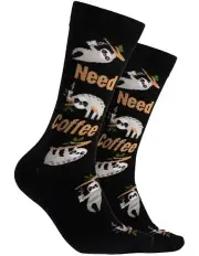 [Mitch Dowd] Need Coffee Bamboo Crew Socks in Black