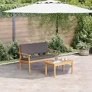 Garden Bench with Cushions, Solid Acacia Wood Outdoor Seating for Patio, Balcony, and Deck, Weather-Resistant Furniture