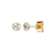Martini Bezel Stud Earrings with 0.40ct of Laboratory Grown Diamonds in 9kt Yellow Gold