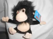 SIX FLAGS PARK PLUSH BLACK CREAM MONKEY LOVEY 8" APE WITH TAGS