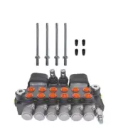 6 Spool 21 GPM Hydraulic Backhoe Directional Control Valve W/Joysticks SAE Ports