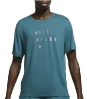 Nike L23750 Mens Green Dri-Fit Miler Reflective Running T-Shirt Size XL