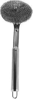 VANZACK Stainless Steel Pot Brush with Long Handle Multi Purpose Kitchen Scrubber for Pots Pans and Dishes Non Abrasive Steel Wool Ball for Cleaning Durable Kitchen Tool